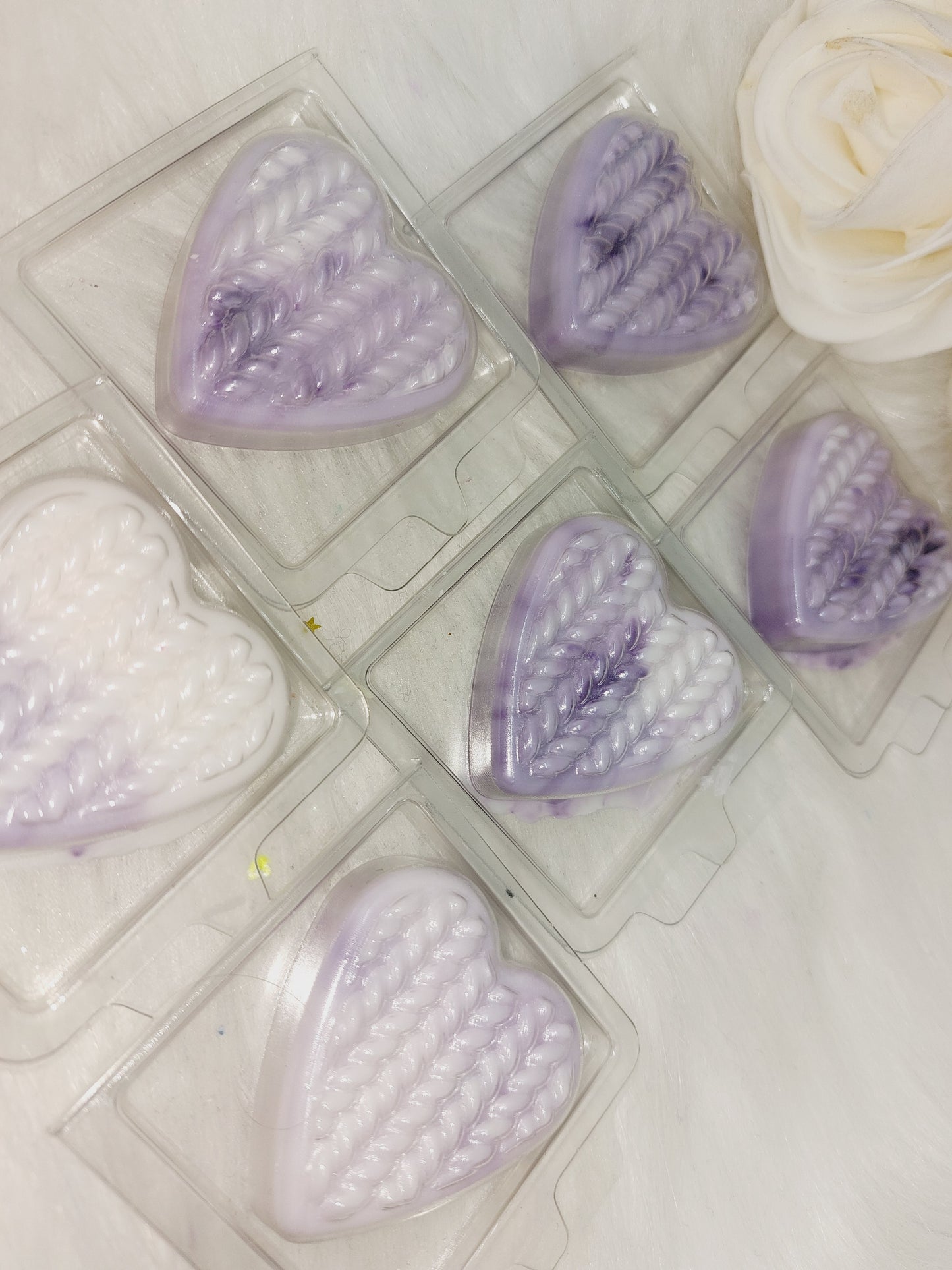 Lavender Linen Heart Clams