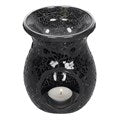 Large Black Crackle Glass Burner