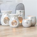 Silver Pillar Crackle Glass Burner