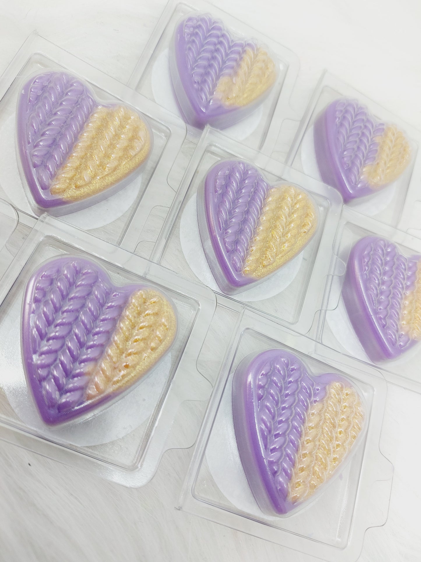 Dark Plum & Amber Heart Clams