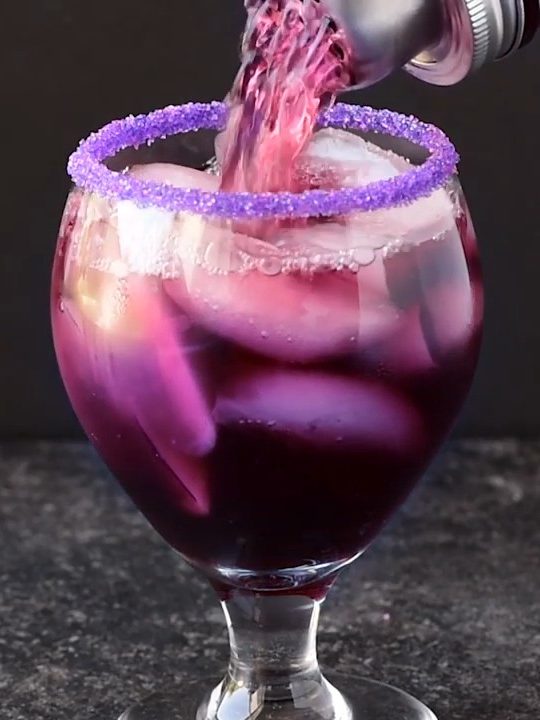 Purple Rain Cocktail. Ice Cream Shapes