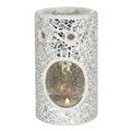 Silver Pillar Crackle Glass Burner