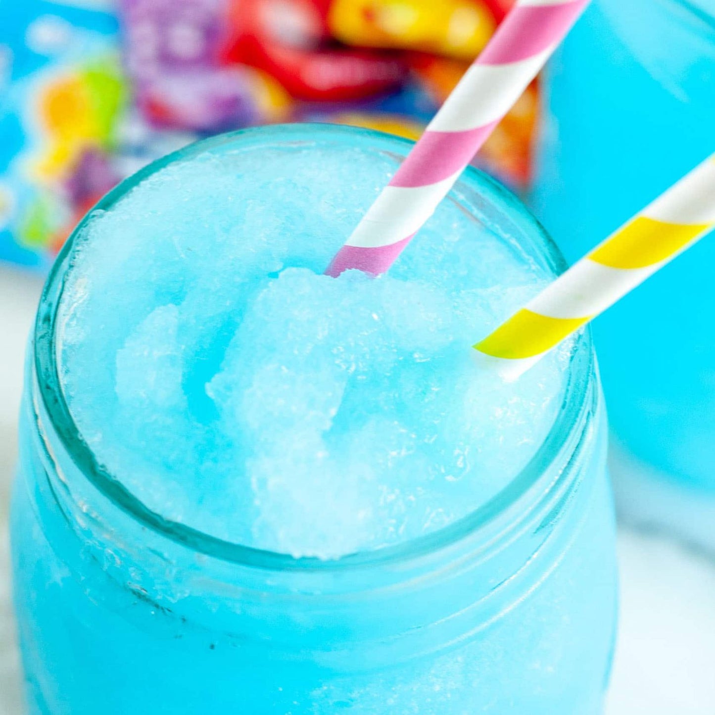 Blue Candy Slushie. Ice Cream Shapes