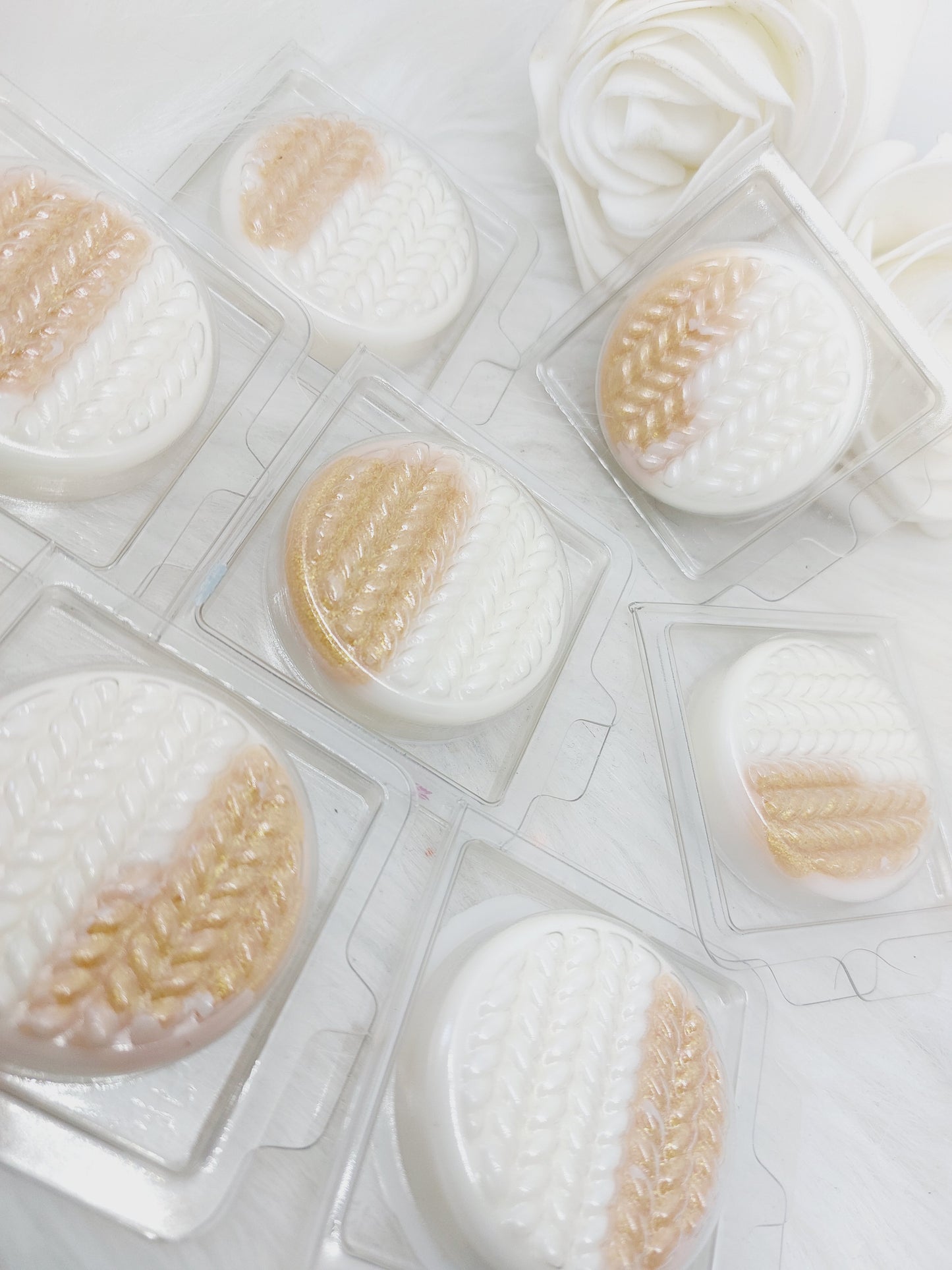 Chantilly Laundered Lace . Knitted Disc Clams