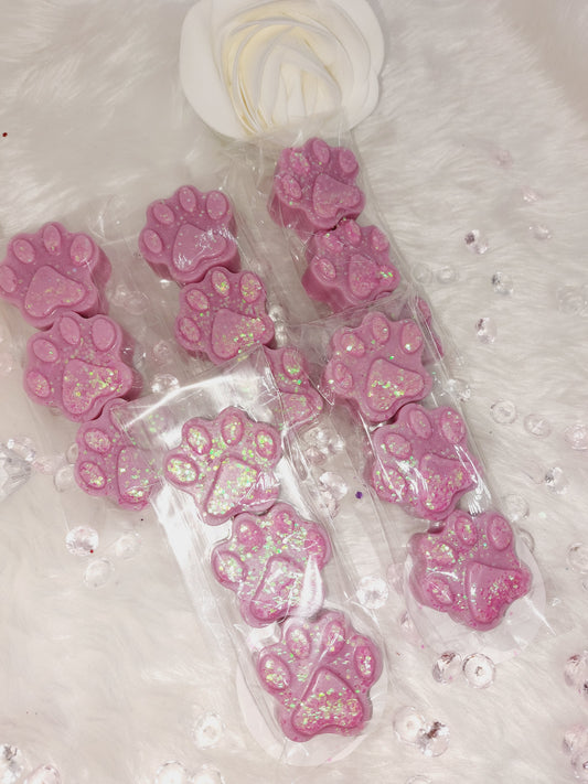 Pack of Paw Shapes in Strawberry and Lilly