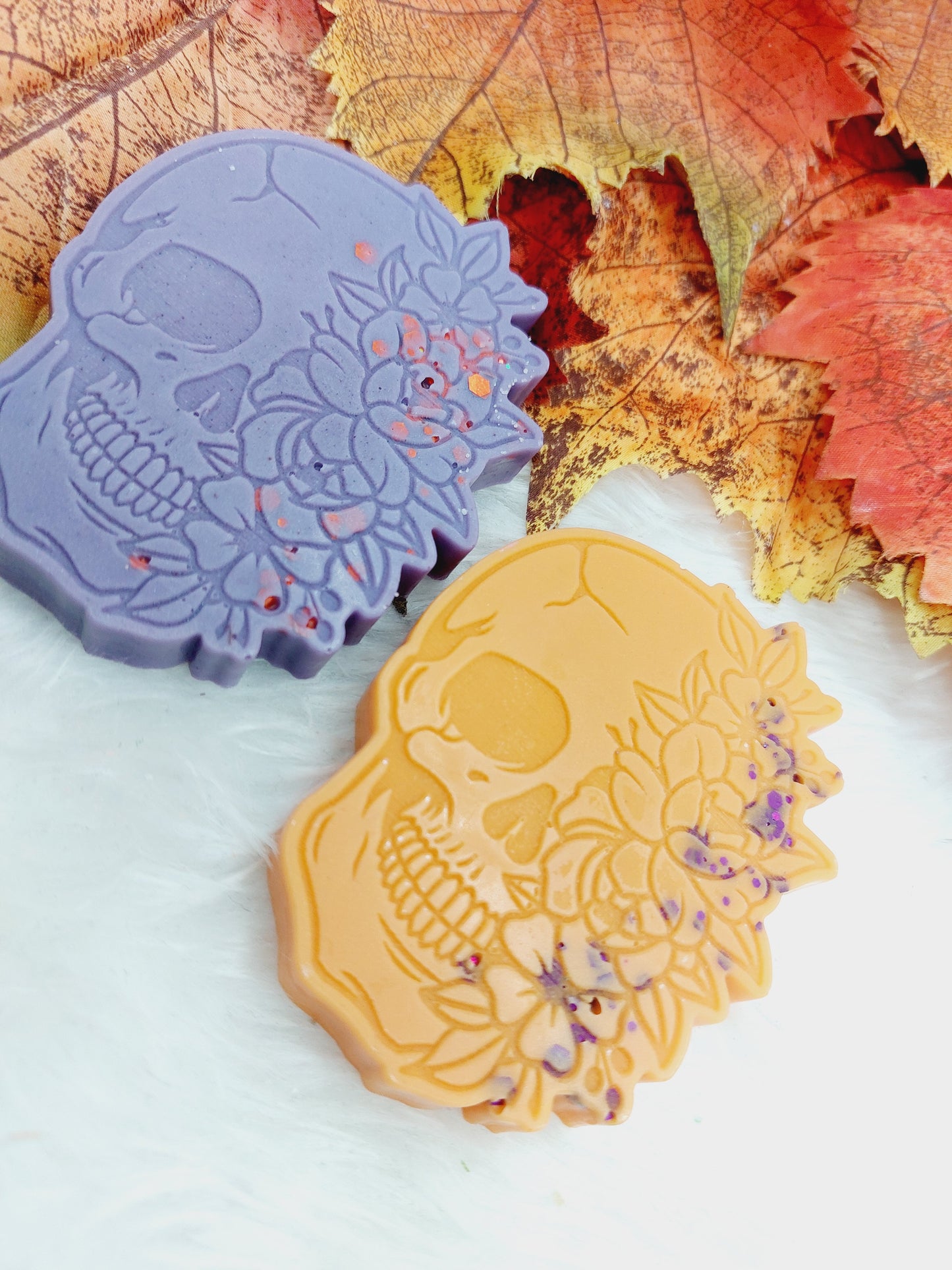 Honeyed Lavender & Amber Glow Flower Skulls