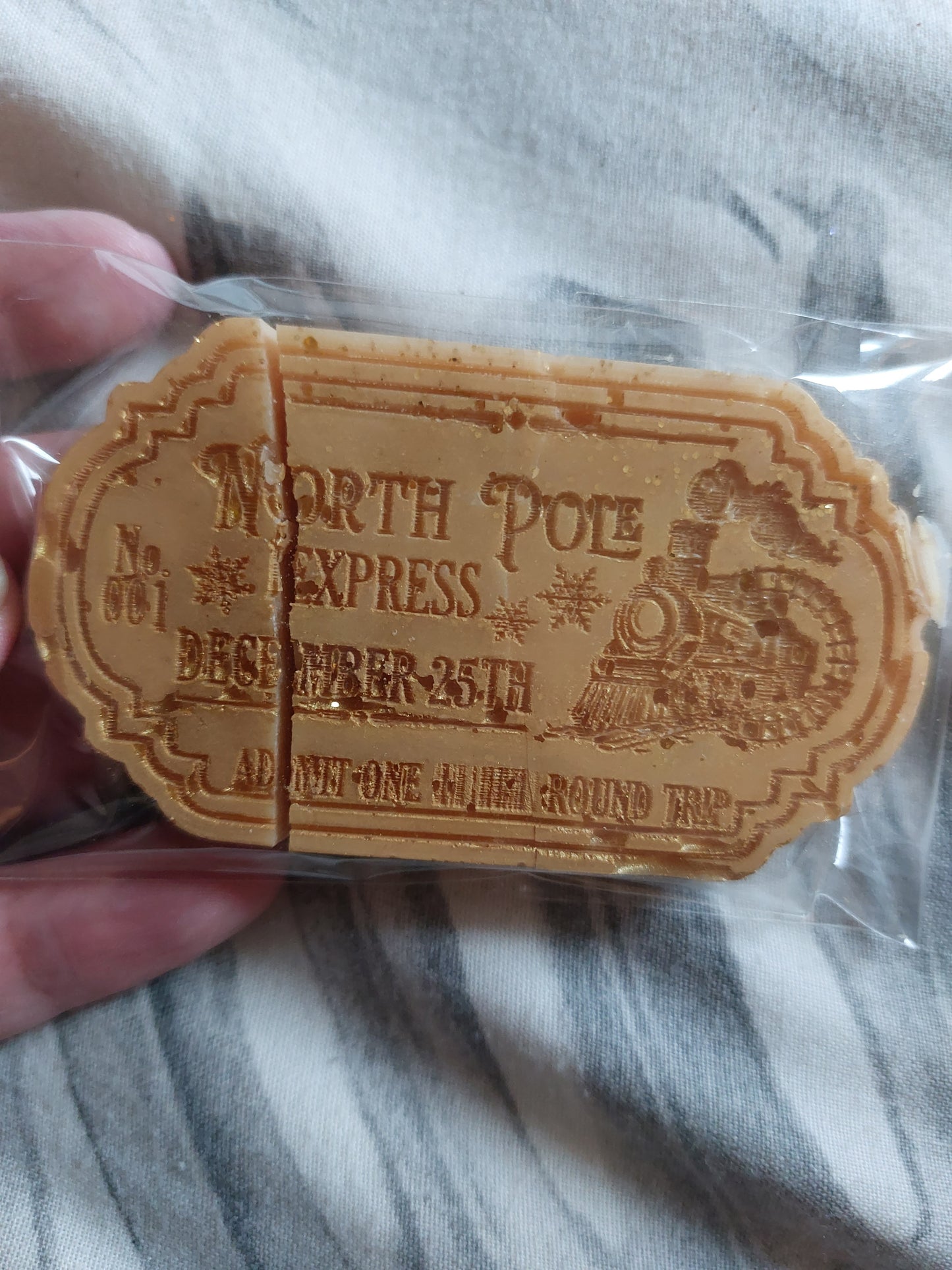 Christmas Calories Dont Count Waxident.                                 (North pole ticket shape)