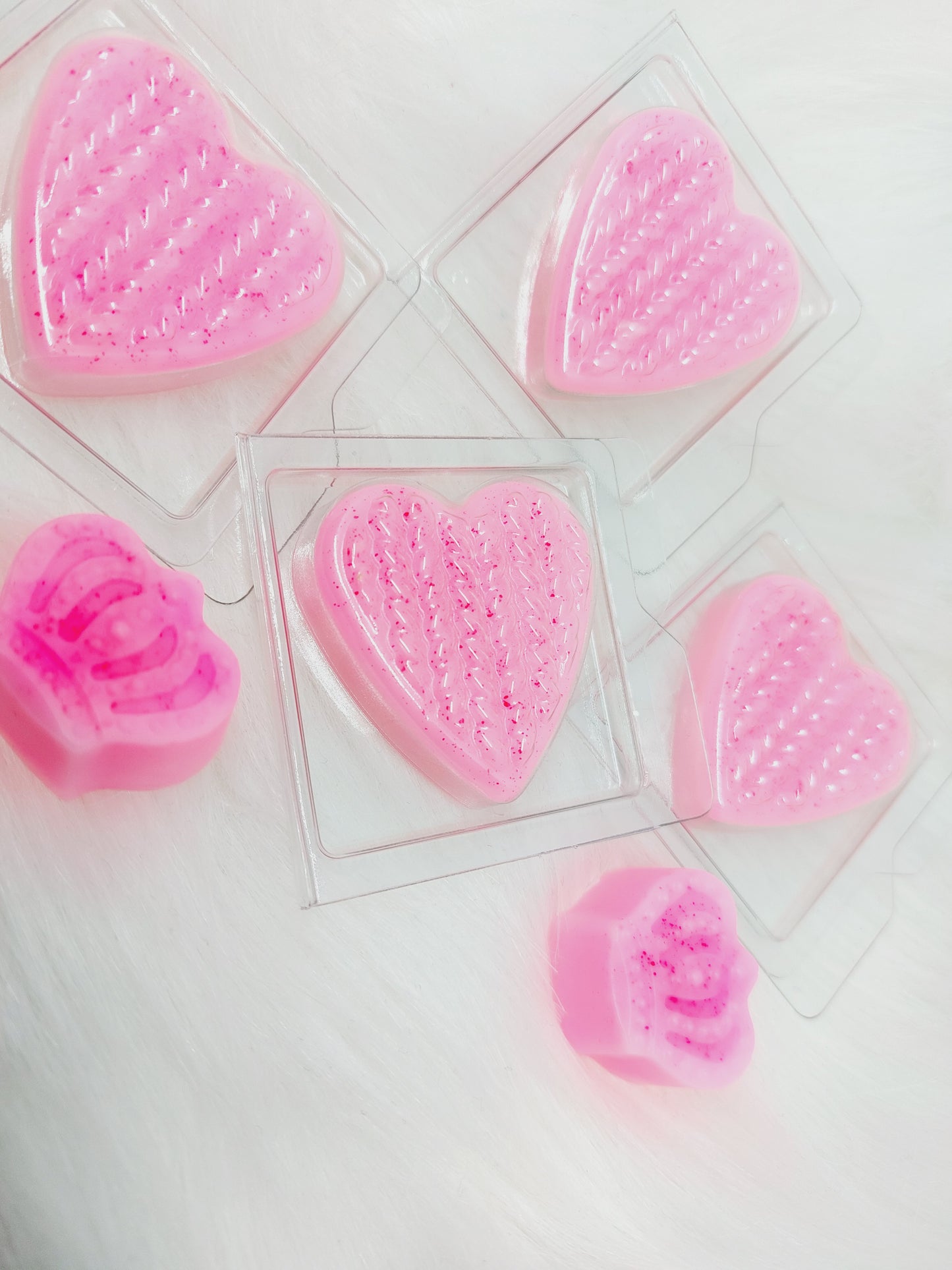 Fluffy Pink Candy Heart Clams