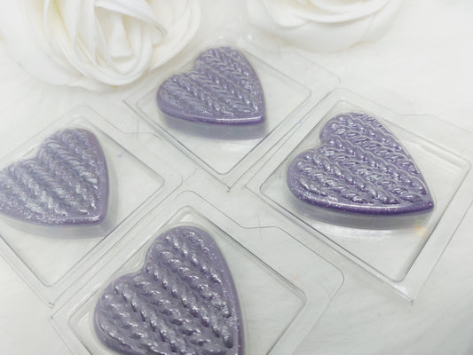 Lavender Cotton Clouds Heart Clams