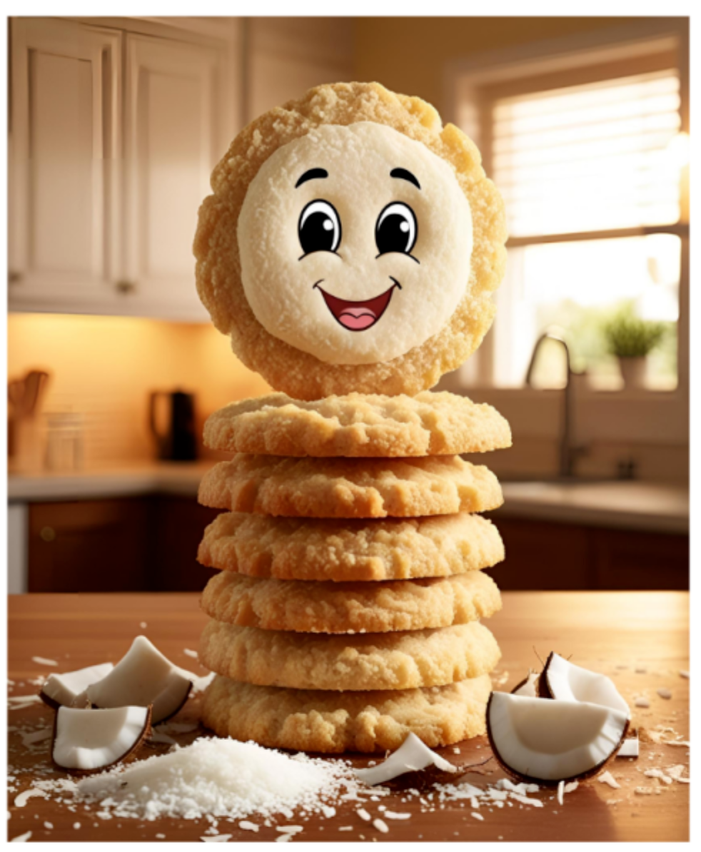 Coconut Shortbread Cookies. Heart Shapes