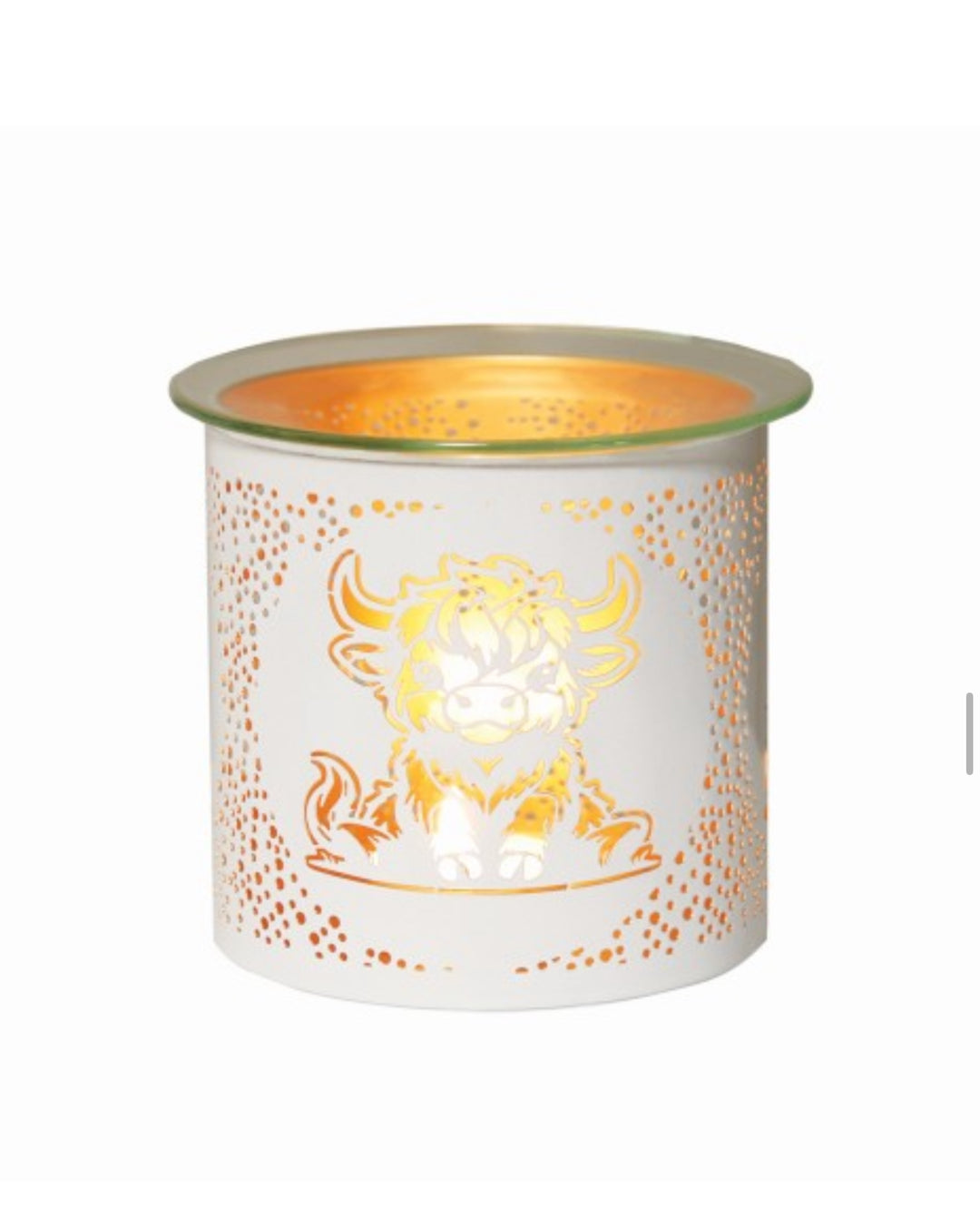 White Highland Cow Tealight Burner