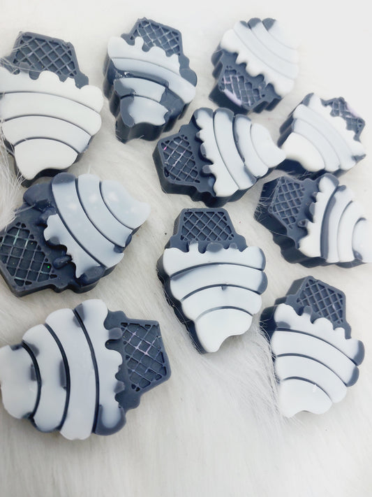 Black Coconut Ice Cream Shapes