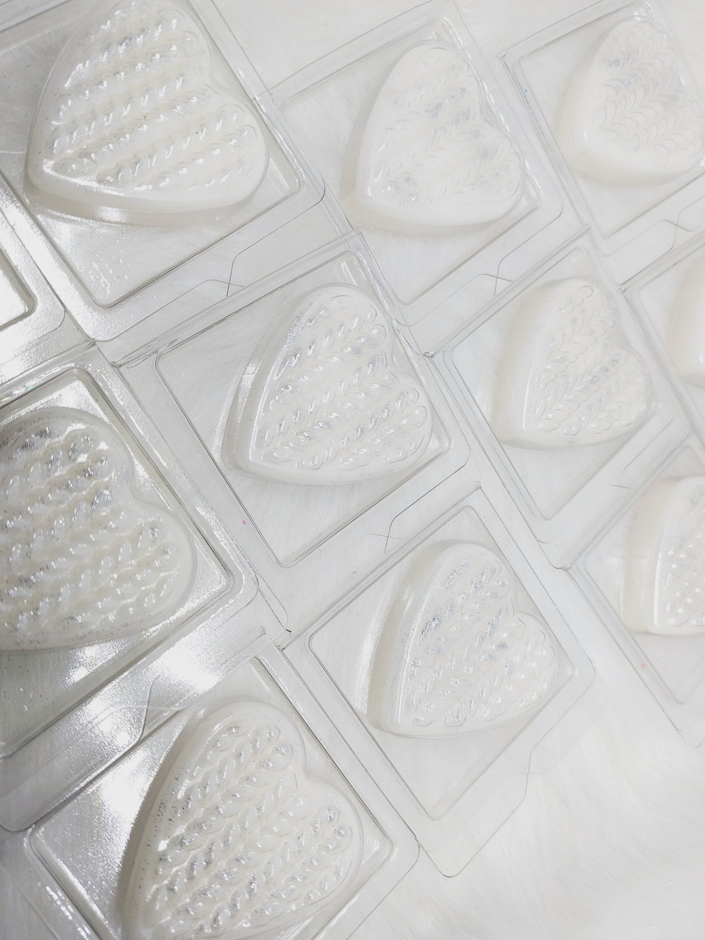 White Linen & Lace Heart Shapes