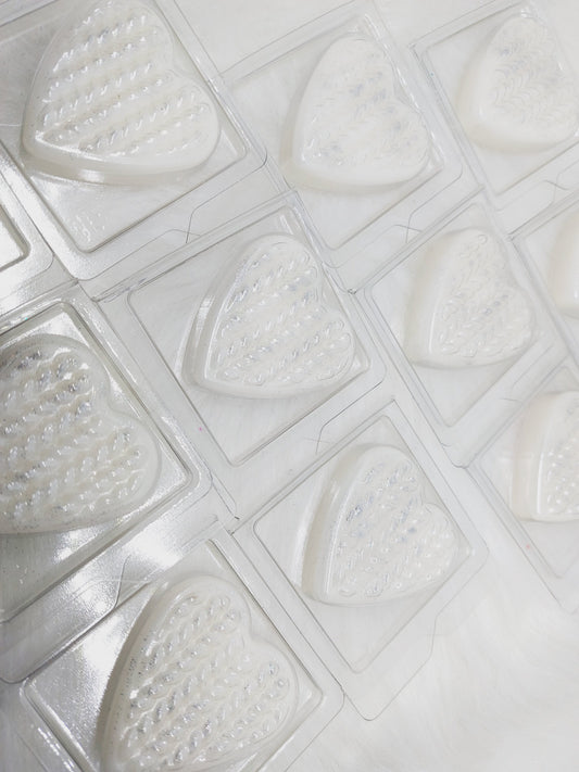White Linen & Lace Heart Shapes