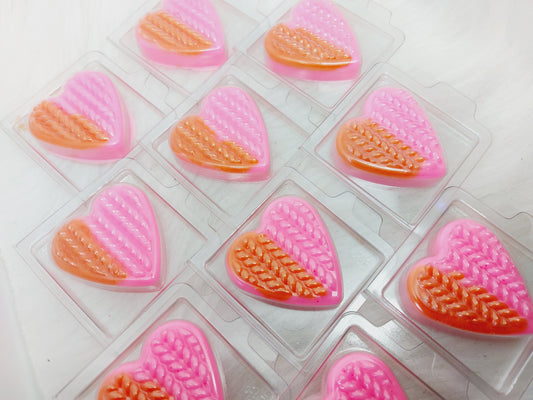 Orange Bubblegum ( Blend) Heart Clams