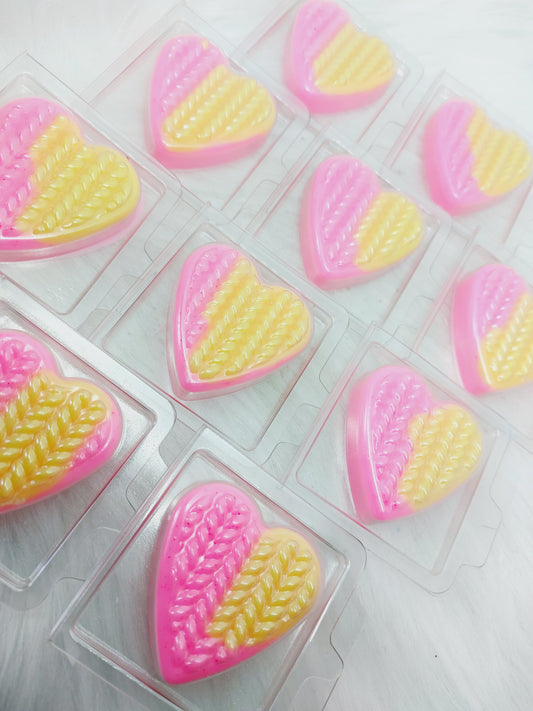 Pink Pineapple Sunrise Heart Clams